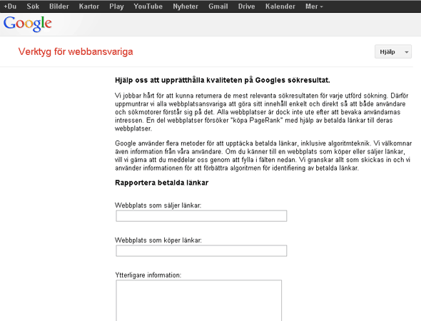 Rapportera webbskräp